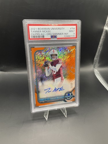 TANNER McKEE 2021 Bowman U Chrome Orange AUTO /25 - PSA 9 #BCPA-TM