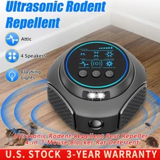 Ultrasonic Rodent Repellent Pest Repeller 4-in-1 Mouse Blocker Rat Deterrent