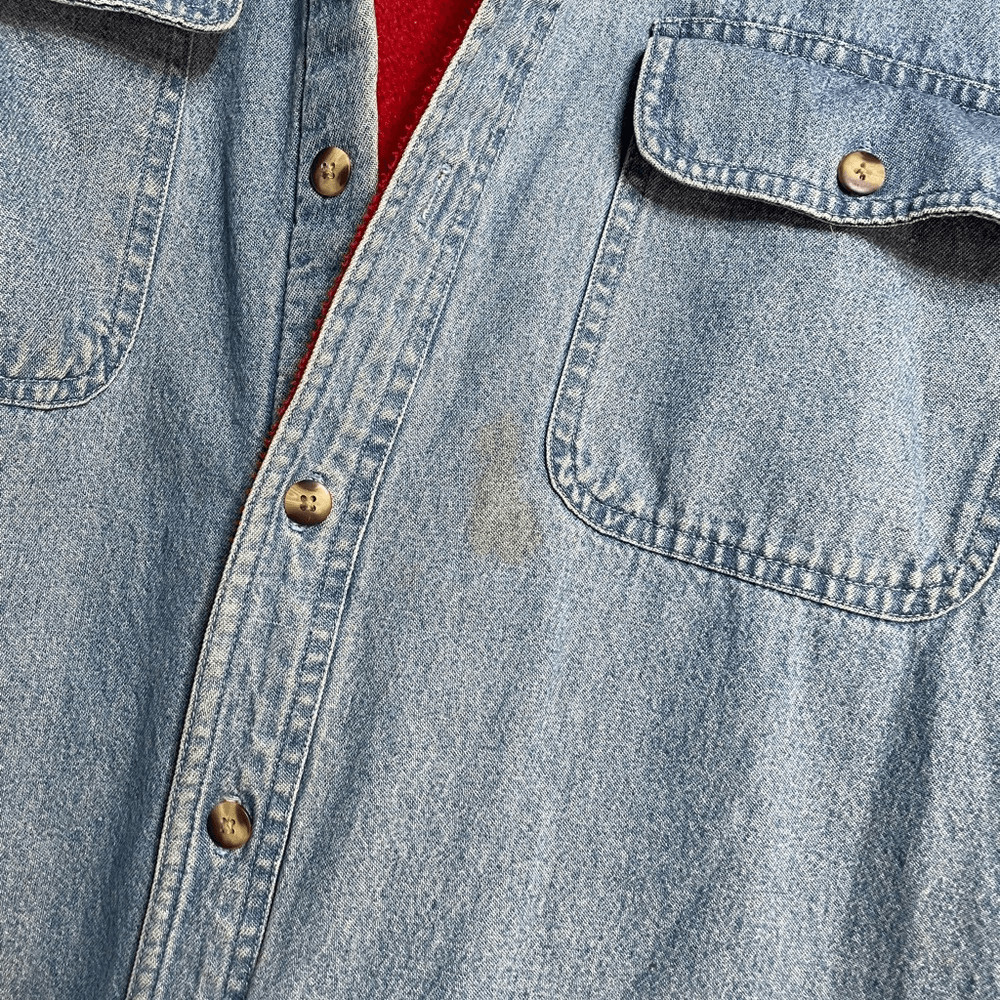 Herringbone Denim Button Front Shacket Shirt Jack… - image 3
