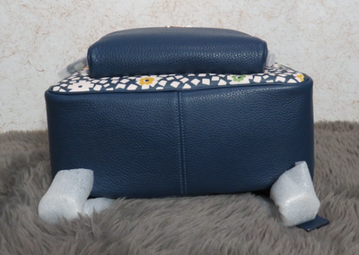 Coach Court Backpack with Floral Print (Deep Blue) COACH CBM23 Court Backpack Floral Print Coated Canvas  main image 3