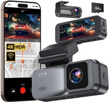 4K/2.5K Dash Cam Front and Rear, Dual Dash Camera for Cars, Included 64GB Car...