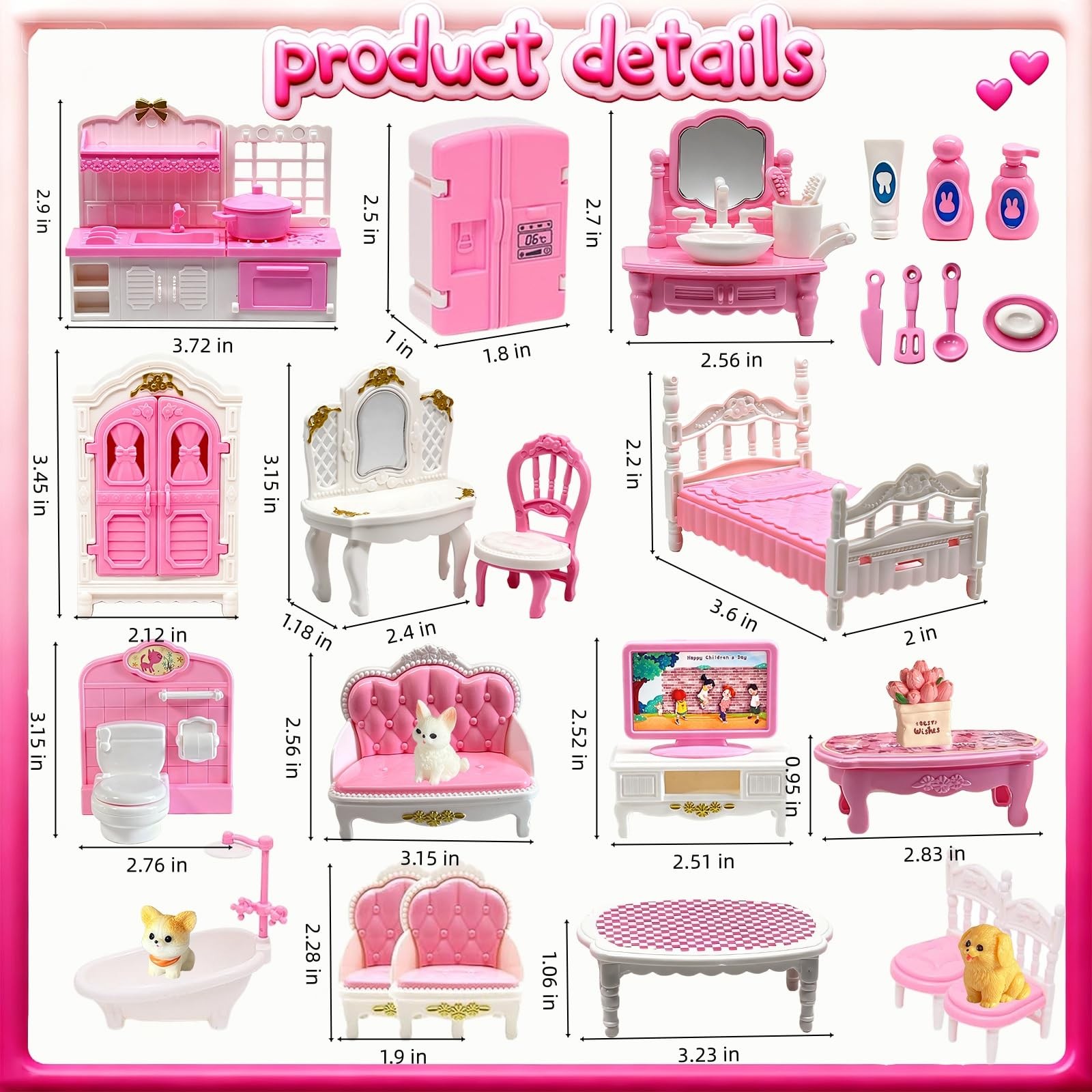 Dollhouse Furniture Set - 38 P