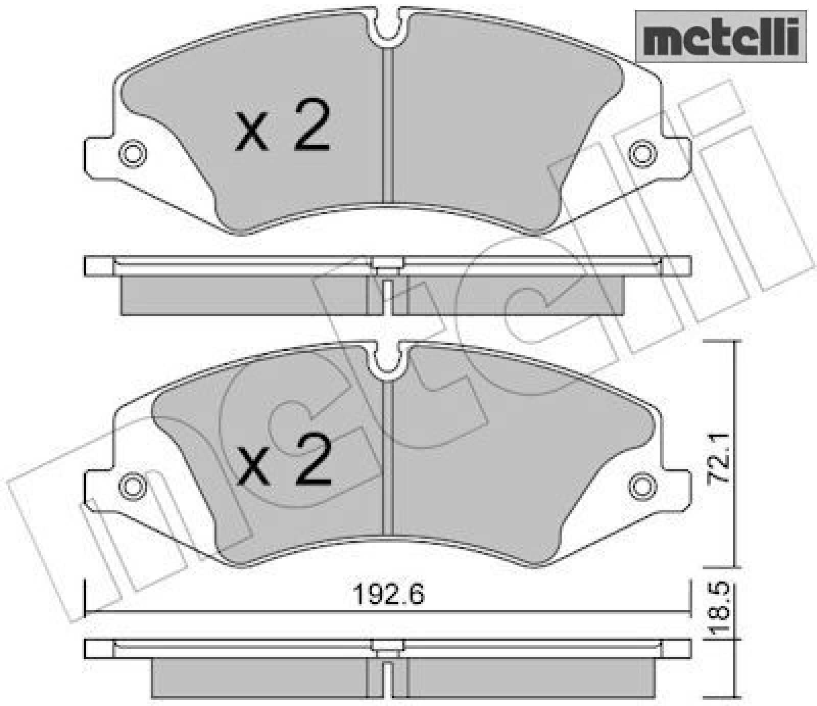 metelli 22-0836-0 Bremsbelagsatz für Scheibenbremse Bremsbelagsatz