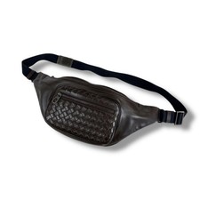 Bottega Veneta Intrecciato Leather Waist Bag Dark Brown Belt Bum Bag Purse
