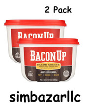 Bacon Up Bacon Grease 14 oz Tub, Rendered Bacon Fat for Cooking, 2 Pack