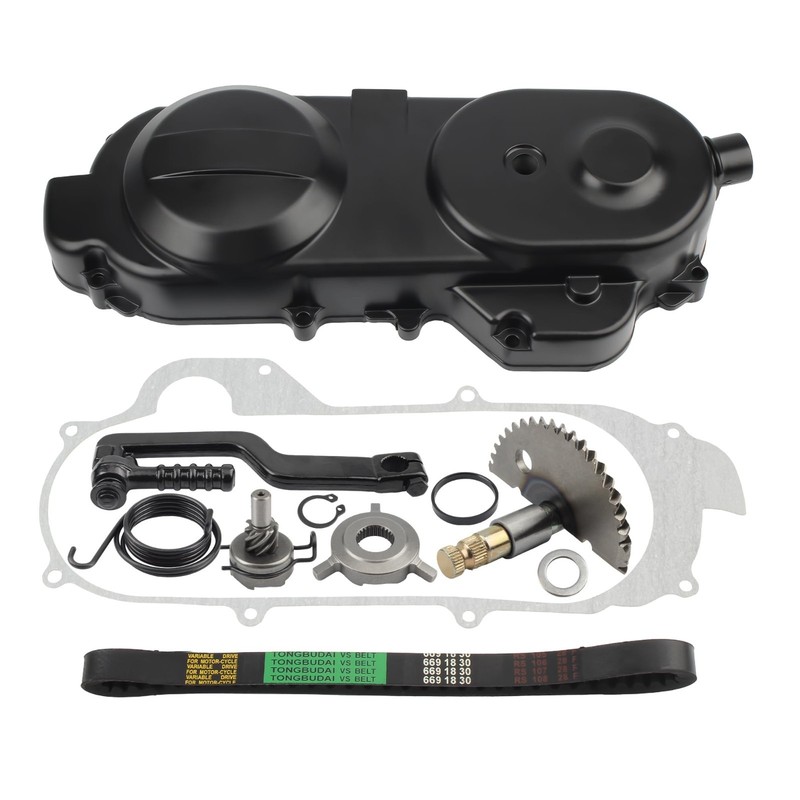 ABCERRSI Transmission Cover Assembly with Start Gear Shaft Belt GY6 QMB139 49CC