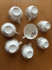 Set of 8 Johnson Brothers Bros Windsor Ware Harvest Lovely Tea Cups  Vtg. 1940s