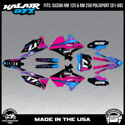 Graphics Kit for  SUZUKI RM125 250 2001-08 POLISPORT RESTYLE  Axis Series-Magnta