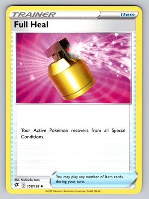 Full Heal 159/192 Uncommon Rebel Clash Pokemon Lightly Played