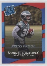 2017 Panini Donruss Rated Rookie Press Proof Red Donnel Pumphrey #312 k1x