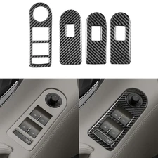 4pcs Carbon Fiber Door Window Lift Switch Panel Frame For Buick LaCrosse 2010-13
