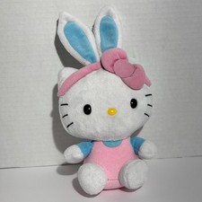 TY Hello Kitty blue Easter Bunny Ears by Sanrio Anime Plush 8" Stuffed Toy 2013