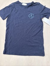 Nordstrom Rack Kids Peace Sign T-Shirt Navy Blue Graphic Tee Youth S L