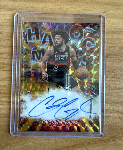 Cade Cunningham 2025-26 Topps Chrome Update Havoc Marks Auto GOLD #1/50 #HM-CCU