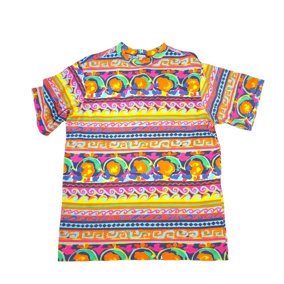 Vintage United Colors Of Benetton Hecho en Italia Retro Años 80 Rayas Mujer Talla M Foto 2 de 4