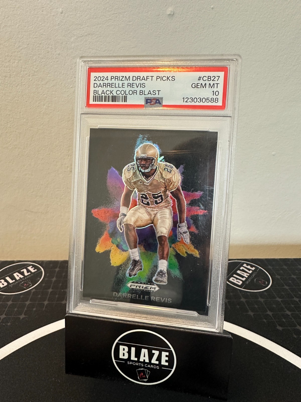 2024 Panini Prizm Draft Picks Darrelle Revis Color Blast Case Hit PSA 10