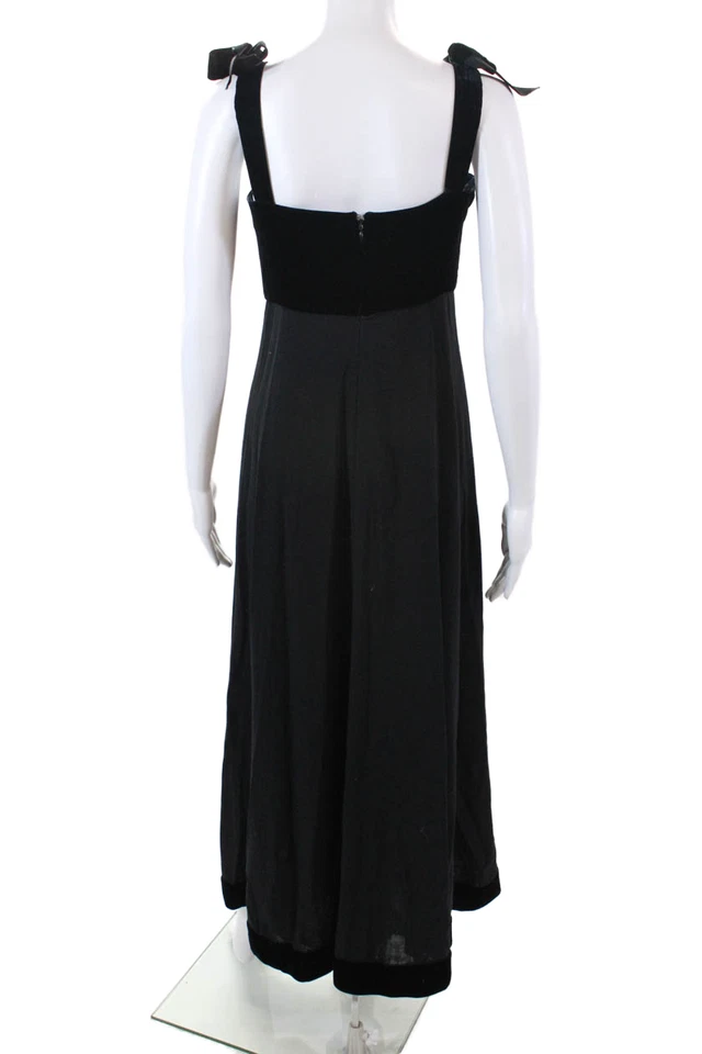 Vestido Chanel Boutique Mujer Cremallera Trasera Terciopelo Borde Vintage Negro Talla FR 40 93A Foto 3 de 4