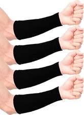 2 Pairs Cut Resistant Sleeves Bite-Proof Arm Protectors 22 cm, Black