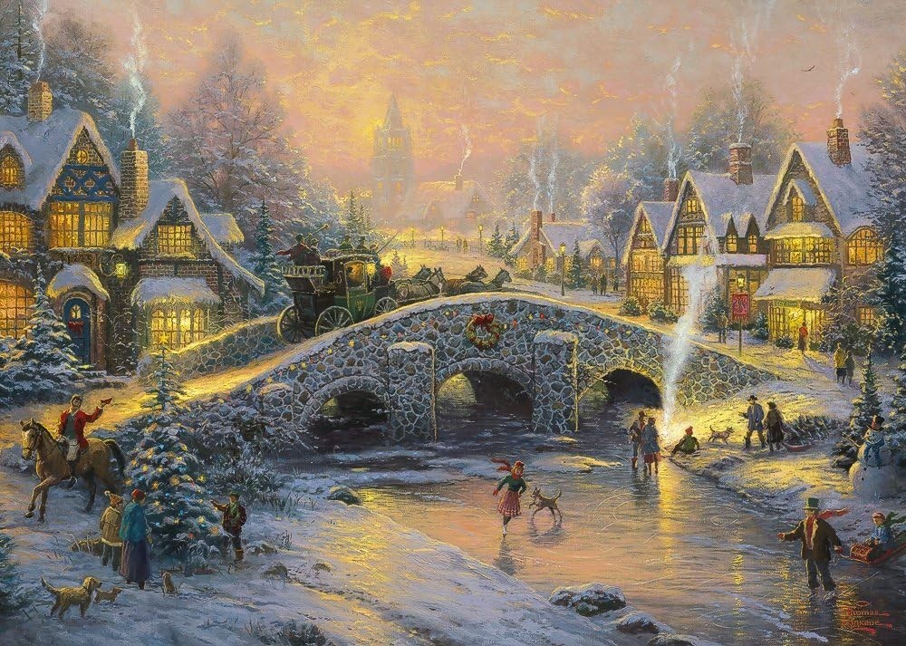 Pre-loved: Gibsons  Spirit of Christmas by Thomas Kinkade  1000 piece jigsaw