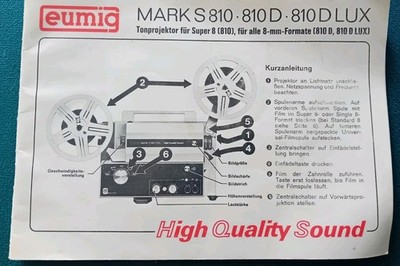 Bedienungsanleitung für Eumig Mark S 810, 810 D, 810 D LUX  Tonprojektor