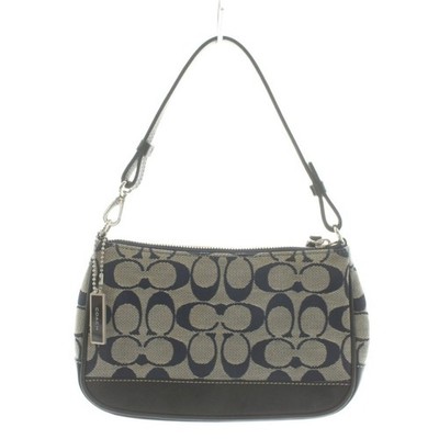 バッグ Coach 6094 Signature Accessory pouch y2k Coach 6094 Signature Demi mini Pouch Bag Canvas Leather Black Used