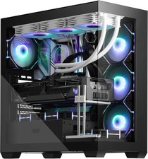 darkFlash ATX Mid-Tower PC Case, Pre-Install 4 PWM ARGB Fans Computer Case, Full