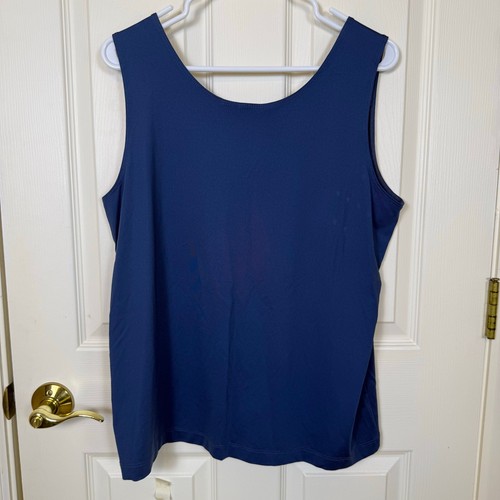 Chicos Basic Knit Tank Top Size 3 Dusty Blue Microfiber VGUC - Picture 3 of 6