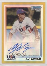 2010 Bowman Chrome USA Stars Gold Refractor 19/50 AJ Vanegas #USA-AV Auto 0b5