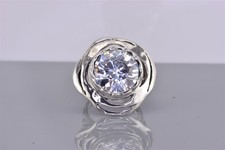 Magic Touch Sterling Silver Cubic Zirconia Statement Band Ring Israel 925 Sz: 8