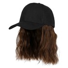 Hat with Short Wavy Hair Baseball Cap with Hair Extensions Hat Combo for Women M