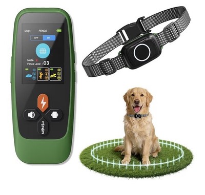 Wireless Electronic Dog Fence, Adjustable Waterproof Collar, AI Chip Tracking