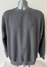 New Vtg Nike Sweatshirt Mens Large Gray Crewneck Swoosh Logo Y2K Silver Bar Tag