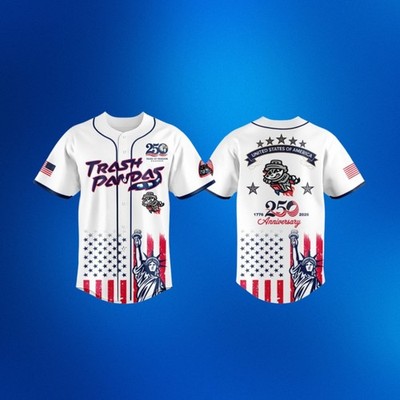 Rocket City Trash Pandas 250 Anniversary Baseball Jersey