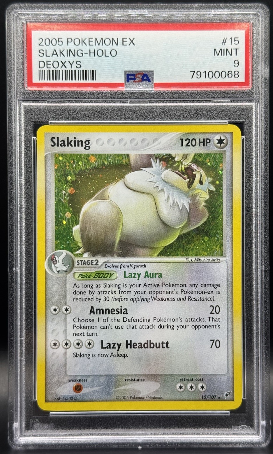 Pokemon TCG PSA 9 Slaking Holo EX Deoxys #15 *LOW POP*