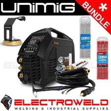 UNIMIG Razor Tig 200 ACDC Welder Bundle + Electrodes, Torch Holder AC/DC U12002K