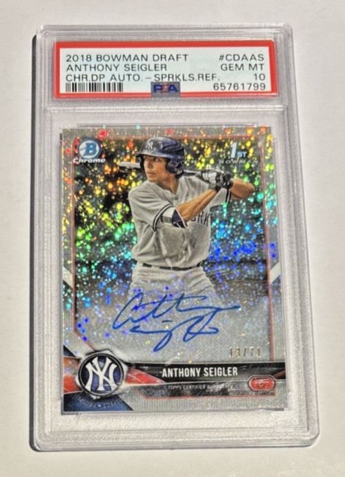 2018 Bowman Chrome /71 Anthony Seigler RC Rookie 1st AUTO #CDA-AS Red Sox PSA 10