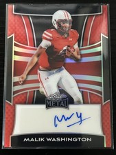 Malik Washington 2025 Leaf Metal #BA-MW1 Rookie Auto #/15