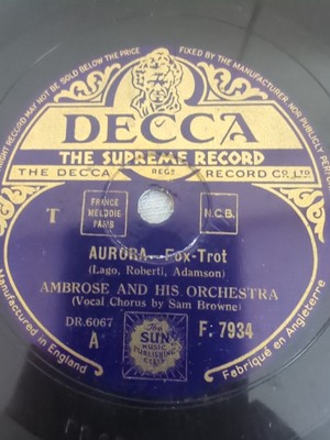 AMBROSE AND HIS ORCHESTRA AURORA 78RPM DECCA F.7934