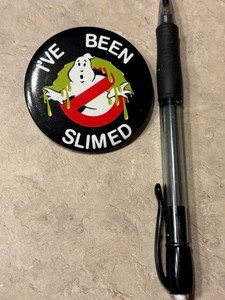 Vintage I've Been Slimed Ghosters Pin Movie Promo Button SKU#38616