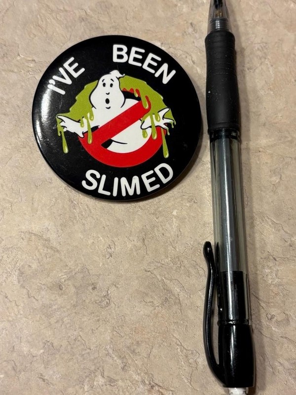 Vintage I've Been Slimed Ghosters Pin Movie Promo Button SKU#38616