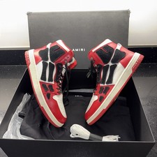 Amiri Skel Hi Top Skeleton High Top Sneakers Trainers Red UK 8 EU 42 