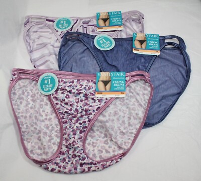 NWT set/3 VANITY FAIR ILLUMINATION STRING BIKINI 18108 BLUE HARBOR PAVESTONE L/7