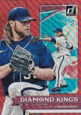 2022 DONRUSS DIAMOND KINGS HOLO RED - CORBIN BURNES #21 MILWAUKEE BREWERS