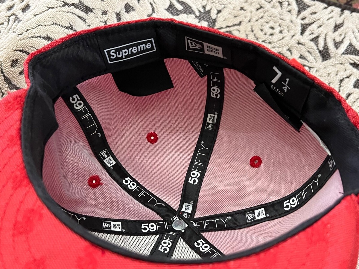Supreme Monogram Box Logo New Era Red Hat | eBay