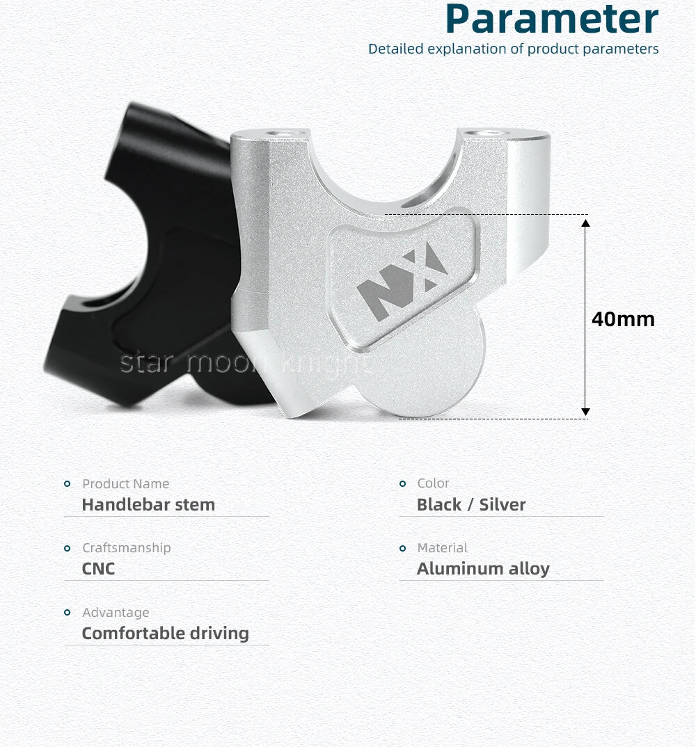 Motorcycle Handlebar Riser For Honda NX400 NX500 Handle Bar CNC Lift Mount