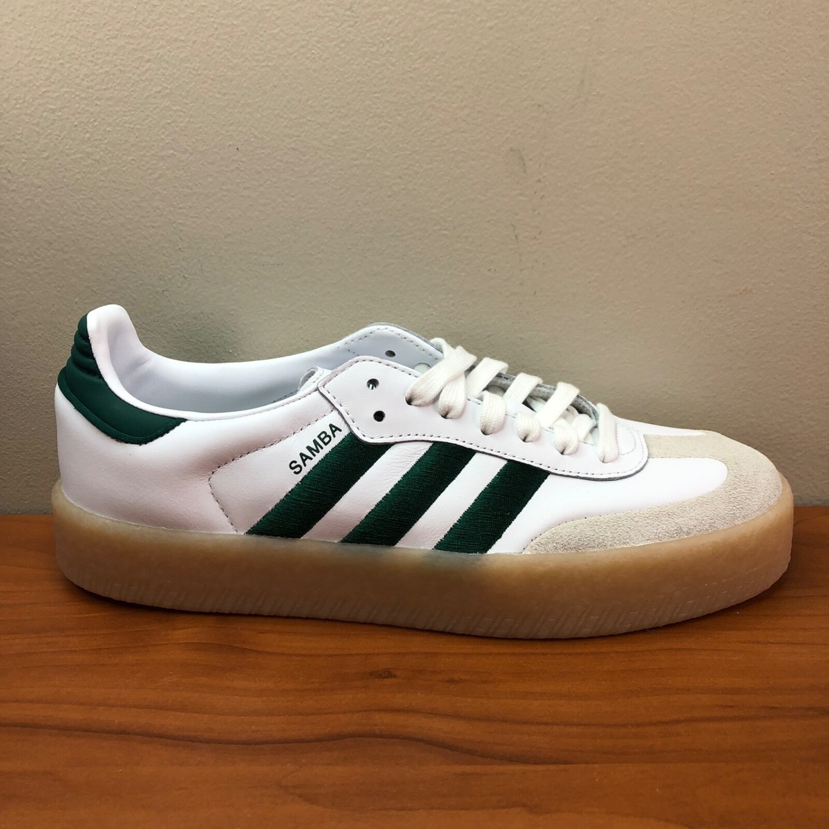 adidas Originals Sambae Leather Sneakers 'White Green Gum' ID0440