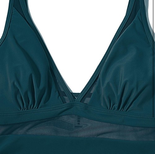 Doulafass Large Teal 1Pc Swimsuit Padded Tummy Control Mesh L - Picture 6 of 9