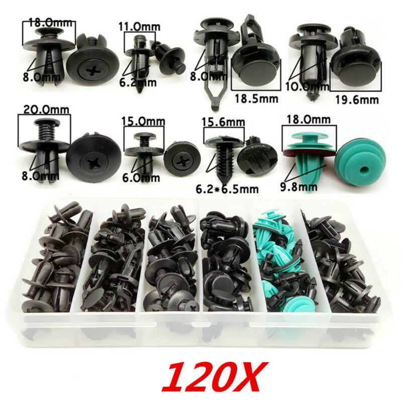 120X for All Car Fastener Clips Door Panel Bumper Fender Interior Plastic Rivets