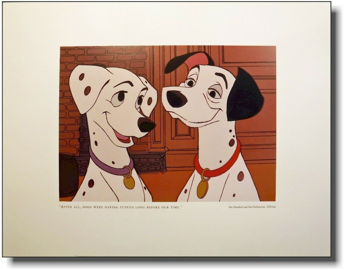DISNEY 101 Dalmatians Art Print 11x14 FRAME-LESS Dogs having