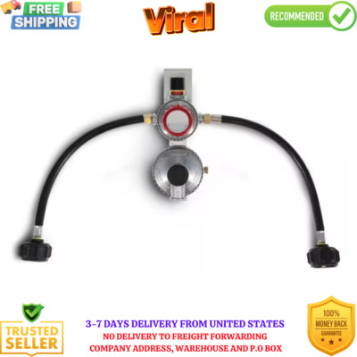 2-Stage Auto Changeover LP Propane Gas Regulator With Two 12 Inch Pigtails